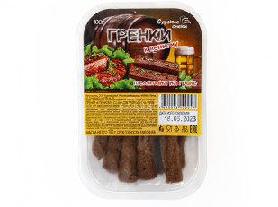 КВАНТОРГ Ушки по-мексикански с соусом чили 150гр/уп: Сурские гренки Телятина на гриле (100 гр)