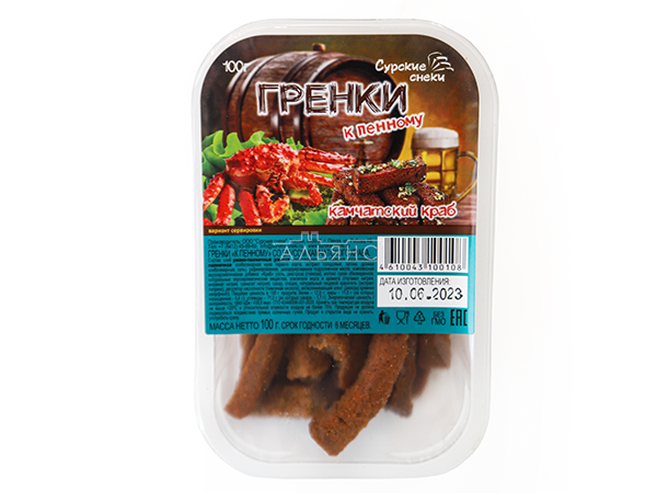 Сурские гренки Камчатский краб (100 гр) в Зябликово